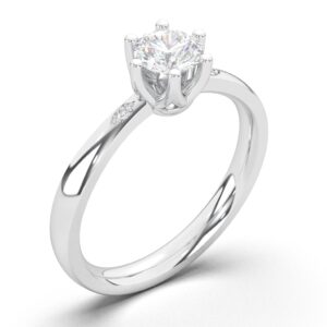 Efektan dijamatski prsten belo zlato