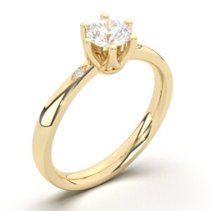 Efektan dijamantski prsten zuto zlato