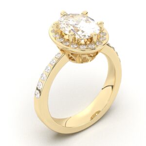 Glamurozni verenicki prsten u zutom zlatu