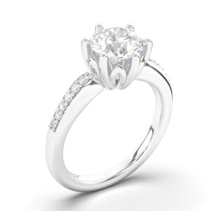 Glamurozan verenicki prsten u belom zlatu